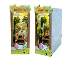 Sudedamas medinis 3d modelis Book Nook Džiunglių paslaptys Gyvūnai