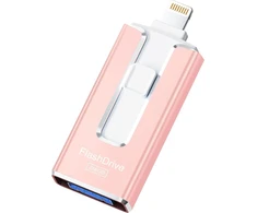 Sudeho usb atmintinė 256 gb, skirta iphone, mfi sertifikuota lightning atmintinė, stabilus duomenų perdavimas, 4-in-1 atmintinė, skirta iphone/ipad/android/pc, duomenų kopijavimas vienu spustelėjimu, rožinė