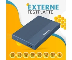 Kietasis diskas Suhsai 200gb išorinis standusis diskas, atsarginė kopija, Usb 3.0 didelės spartos duomenų perdavimas, suderinamas su Mac nešiojamuoju kompiuteriu, stacionariu kompiuteriu, žaidimų konsole (mėlynas)