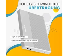 Suhsai išorinis kietasis diskas 1tb išorinis atsarginis diskas Usb 3.0 didelės spartos duomenų perdavimo kietasis diskas, suderinamas su Mac nešiojamuoju kompiuteriu, stacionariu kompiuteriu, žaidimų konsole (sidabrinis)