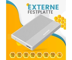 Suhsai išorinis kietasis diskas 1tb išorinis atsarginis diskas Usb 3.0 didelės spartos duomenų perdavimo kietasis diskas, suderinamas su Mac nešiojamuoju kompiuteriu, stacionariu kompiuteriu, žaidimų konsole (sidabrinis)