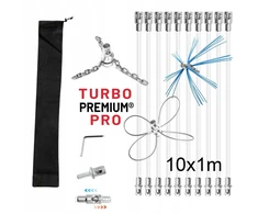 Sukamasis kamino valymo šepetys, komplektas Turbo Premium Pro - 10 m