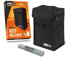 Sulankstomas automobilio šiukšliadėžė su dangčiu ir maišeliais, 2l
