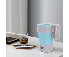 Sulankstomas virdulys, 800 ml, 110 V, 220 V, dviguba įtampa, sulankstomas kelioninis virdulys, nešiojamas mažas elektrinis arbatinukas su teleskopine rankena ir daugiafunkciniu skydeliu