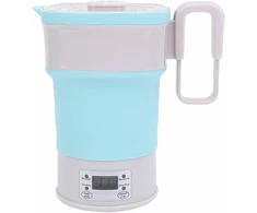 Sulankstomas virdulys, 800 ml, 110 V, 220 V, dviguba įtampa, sulankstomas kelioninis virdulys, nešiojamas mažas elektrinis arbatinukas su teleskopine rankena ir daugiafunkciniu skydeliu