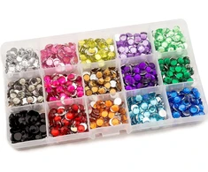 Summer-ray N703 7mm rhinestones laikymo dėžutėje, įvairių spalvų