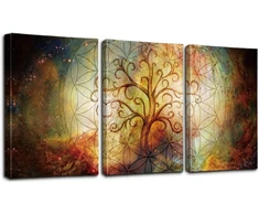 Plakatas Sungeek 3 dalių drobės paveikslai su mediniu rėmu, drobės spaudiniai 30 x 40 cm, modernūs sienų paveikslai, meno spaudinys, sienų dekoracija namams, svetainei, miegamajam, valgomajam, biurui (gyvybės medis)