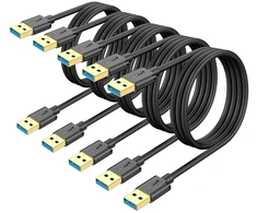 Sunguy usb 3.0 kabelis, 5 vnt., 1 m usb a–usb a kabelis, duomenų perdavimo sparta iki 5 gbps, a tipo kištukas–a tipo kištukas kabelis, suderinamas su spausdintuvais, modemais, standžiaisiais diskais, monitoriumi, kamera, wacom