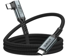 Sunguy usb c į usb c kabelis 1 m, 100 w 20 gbps usb c į usb c įkrovimo ir duomenų perdavimo kabelis, 4k @ 60 hz vaizdo perdavimo usb c kabelis, skirtas monitoriui iphone 16/15 pro max, nešiojamam kompiuteriui, mobiliajam telefonui, ssd