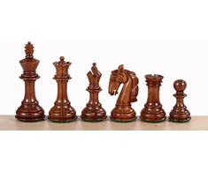 Sunrise Chess &amp; Games Kolumbietiški šachmatų figūros - akacija ir buksmedis, 3.75 colio, rankų darbo, sunkios, egzotiško medžio dizainas
