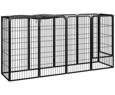 Šunų aptvaras, 10 segmentų, juodas, 50x100cm, plienas