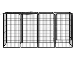 Šunų aptvaras, 10 segmentų, juodas, 50x100cm, plienas