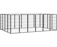 Šunų aptvaras, 20 segmentų, juodas, 50x100cm, plienas