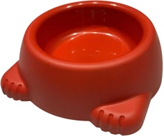 Šunų kačių dubenėlis su neslystančia guma, kūrybiškas gyvūno letenos dizainas, dubenėlis augintiniams, 500 ml (raudonas/raudonas)
