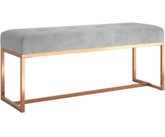Suoliukas, pilkos spalvos, 110x36x45cm, aksomas