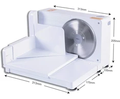 Superhandy universalus pjaustytuvas 17 cm profesionalus kilnojamas ir sulankstomas elektrinis Ac 230 V 50 Hz 120 W mėsos ir dešros gaminiams, delikatesams ir sūriui su nerūdijančio plieno Rsg Solingen ašmenimis