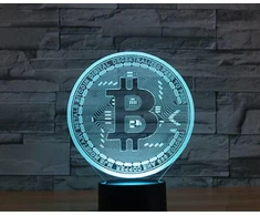 Lova Superruidalong 3d bitcoin naktinės lempos su nuotolinio valdymo pulteliu, 16 spalvų iliuzija, akrilinė led stalinė lempa prie lovos, vaikų miegamojo stalo dekoras, gimtadienio dovanos, žaislas vaikams