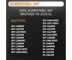 Supply Guy Tn2510xl Tn-2510xl suderinamas toneris, skirtas Brother Tn-2510 Xl, skirtas Brother Hl-l2400dw Hl-l2400dwe Mfc-l2800dw Dcp-l2627dw Mfc-l2827dw Mfc-l2860dw Mfc-l2860dwe Mfc-l2835dw Dcp-l2835dw