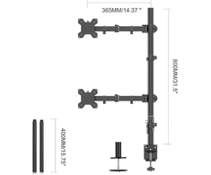 Laikiklis Suptek Md6821db Dvigubas monitoriaus stovas, 80cm aukščio, 2x 13-27 colių