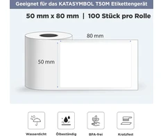 Supvan T50m etikečių spausdintuvo juosta, individualizuotas etikečių spausdinimo popierius, 2 pakuotės, papildymai, baltas, dydis 4,96 x 8,9 cm, 100 vnt. pakuotė, termiškai laminuotas, vandeniui atsparus, lipnus