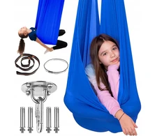SUPYNIŲ HAMAKAS SENSORINĖ TERAPIJA MĖLYNAS ADHD AUTIZMAS 280Cm