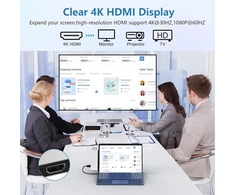 Surface Pro 11 10 9 dokstotis su 4k Hdmi, Thunderbolt 4 (8k vaizdo įrašas + 40 Gbps + 100 W galia), 100 M Rj45, 2 Usb 3.0, Sd Tf kortelių lizdas, 3,5 mm garso, Surface Pro 11/10/9/x priedai