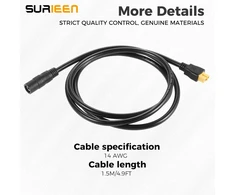 Surieen Dc 8 mm į Xt60 maitinimo kabelis, 1,5 m 14 Awg Xt60 lizdo adapterio kabelis skirtas saulės moduliui, nešiojamai elektrinei, saulės generatoriui (dc 8 mm moteriškas)