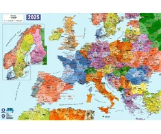 Sustiprintas pelės kilimėlis 4w su Europos kodų žemėlapiu 2025