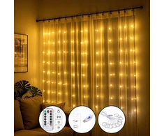 Šviesos užuolaida 300 led 3x3m miegamajam ir laukui šiltai balta