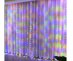 Šviesos užuolaida Led 2x2 m 200 Led Usb nuotolinio valdymo pultas + kabliukai daugiaspalvė