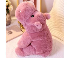 Svorinis pliušinis žaislas Hippo - minkštas žaislas vaikams ir suaugusiems - rožinis - dydis: 55 cm (2kg)