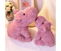 Svorinis pliušinis žaislas Hippo - minkštas žaislas vaikams ir suaugusiems - rožinis - dydis: 55 cm (2kg)