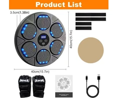 Swetfela muzikos bokso treniruoklis, elektroninis muzikos bokso treniruoklis su bokso pirštinėmis, 9 greičio režimai, muzikos bokso treniruoklis, bluetooth