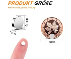 Swihorab 120 mažų, stiprių magnetų rinkinys, 4 x 1,5 mm mini apvalūs neodimio magnetai, maži magnetukai šaldytuvui, magnetinei lentai, baltajai lentai, rankdarbiams, kortelėms