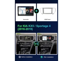Automagnetola Sxauto Android 14-6g+128g automobilinis radijas Kia Kx5 / Sportage 4 (2016-2019) Gps navigacijos radijas - belaidis Carplay Android Auto - Led kamera + mikrofonas -dab vairo valdymas 360-cam Dsp 2 Din Ips 9 colių