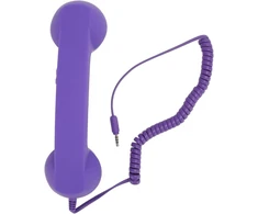 Sxhlseller telefono ragelis mobiliesiems telefonams, retro 3.5mm telefono ragelis, radiacijai atsparus laidinis mobiliojo telefono imtuvas išmaniesiems telefonams ir kompiuteriams (violetinis)