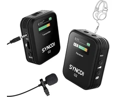 Synco G2(a1) atlapinis mikrofonas 150 m atstumas 2.4g belaidžio mikrofono sistema su 1 imtuvu + 1 siųstuvu + 1 atlapiniu mikrofonu Tft ekranas 3.5 mm kištukas išmaniesiems telefonams, kameroms, vaizdo kameroms, vlogams