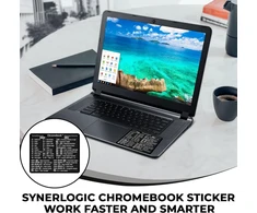 Synerlogic Chromebook (chrome Os) spartusis klavišų lipdukas, neliekantis likučių laminuotas vinilo apgaulės lapelis Chromebook klaviatūros lipdukas 76 x 61 mm (juodas)