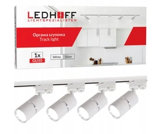 Šyninis šviestuvas 1m su 4 Led spotais, baltas/sidabrinis