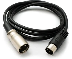 System-s audio kabelis 150 cm xlr 3 kontaktų kištukas į audio din 5 kontaktų kištuko adapterį, juodas