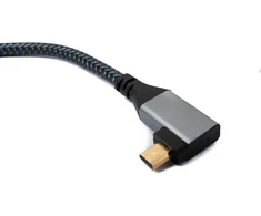 System-s Hdmi 1.4 kabelis 20cm 4k Uhd 60hz Micro Male į Standard Female Braided Angle