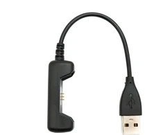 System-s usb 2.0 kabelis 10 cm įkrovimo kabelis, skirtas fitbit flex 2 išmaniajam laikrodžiui, juodas