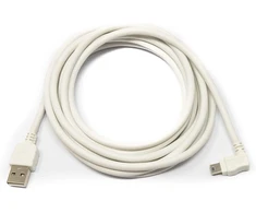 System-s Usb 2.0 kabelis 3m Type A Male į Mini B Male kampinis adapteris, baltas