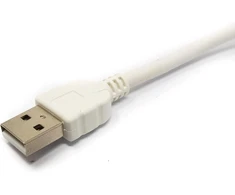 System-s Usb 2.0 kabelis 3m Type A Male į Mini B Male kampinis adapteris, baltas