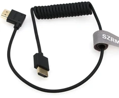 Szrmcc 8k 2.1hdmi kabelis stačiu kampu hdmi pintas spiralinis kabelis didelės spartos hdmi kabelis, skirtas su cam e2 port keys bm5 atomos shinobi ninjav v monitoriui so-ny canon kamerai 50 cm