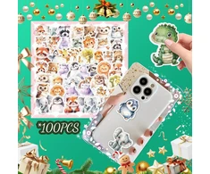 Szsmw 100 lapų lipdukų gyvūnai – scrapbooking lipdukai – mieli lipdukai – idealiai tinka vokams, atvirukams, scrapbooking'ui, dekoratyviniams "pasidaryk pats" tortų/keksiukų viršūnėms, idealiai tinka kaip klasės prizas