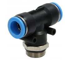 T formos pneumatinė jungtis T 14 1/2 Pb14-g04 žarnai 14mm sriegis 1/2"