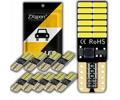 T10 24 Led 3014 canbus šoninė W5w lemputė + stabilizatorius plokščia dvipusė