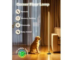 Lova Tacahe minimalistinis kampinis toršeras - 2700 K - 6500 K pritemdoma led naktinė lemputė - modernus toršeras su nuotoliniu valdymu svetainei miegamajam - 145 cm 12 W - juodas