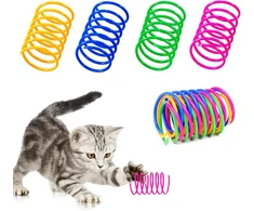 Taimeimao 20 vnt. kačių žaislų rinkinys, plastikinės spiralinės spyruoklės, spiralinis žaislas katei, naujoviškos spalvingos spiralinės spyruoklės naminiams gyvūnams, spiralinė spyruoklė katėms